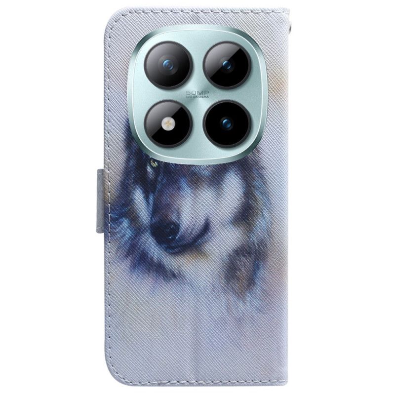 Lederhüllen Xiaomi Redmi Note 15 Pro Plus 5g Aquarellwolf
