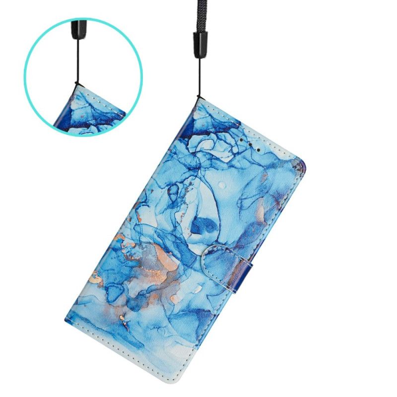 Lederhüllen Xiaomi Redmi Note 15 Pro Plus 5g Blauer Marmoreffekt