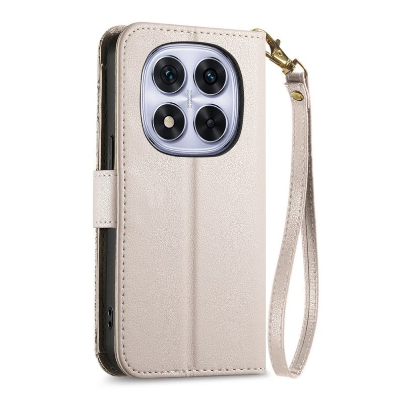 Lederhüllen Xiaomi Redmi Note 15 Pro Plus 5g Blumenmuster Und Reißverschlusstasche