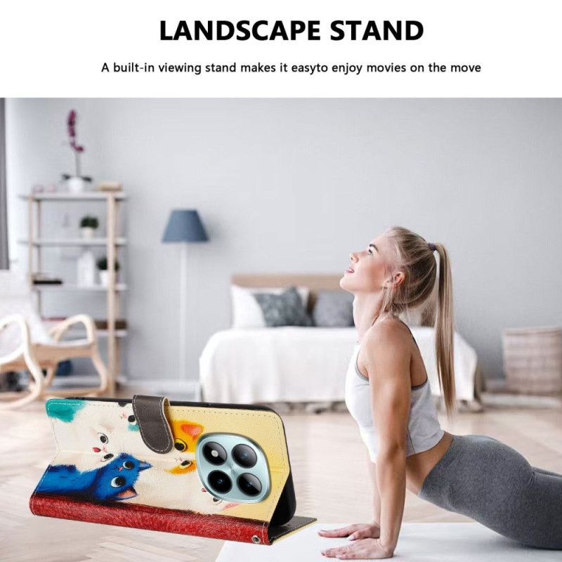 Lederhüllen Xiaomi Redmi Note 15 Pro Plus 5g Bunte Katzen