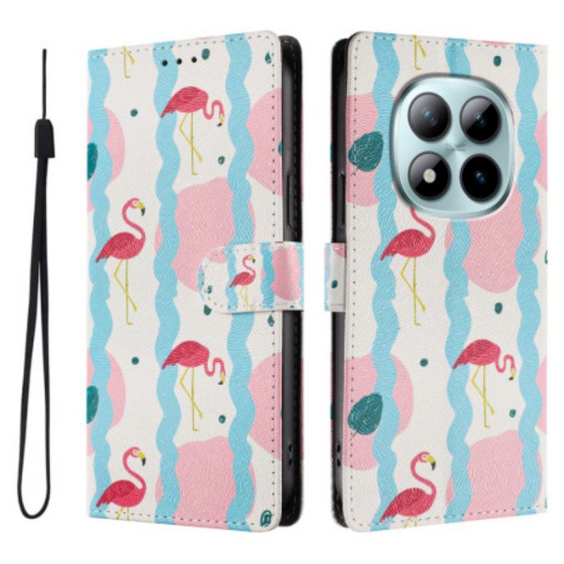 Lederhüllen Xiaomi Redmi Note 15 Pro Plus 5g Handyhülle Flamingos