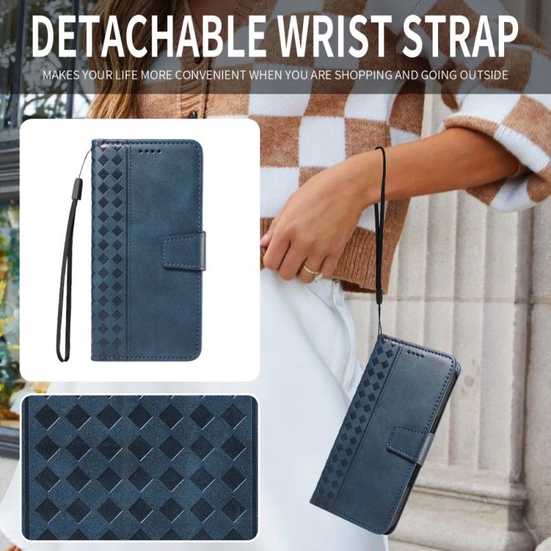 Lederhüllen Xiaomi Redmi Note 15 Pro Plus 5g Handyhülle Karierter Rand