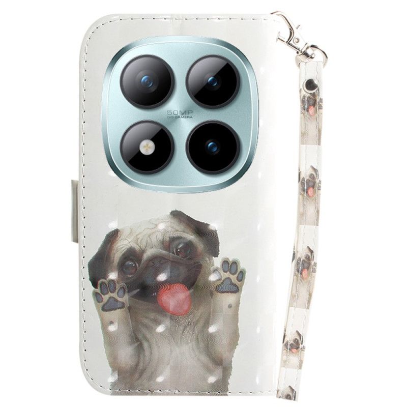 Lederhüllen Xiaomi Redmi Note 15 Pro Plus 5g Handyhülle Mops Mit Riemen