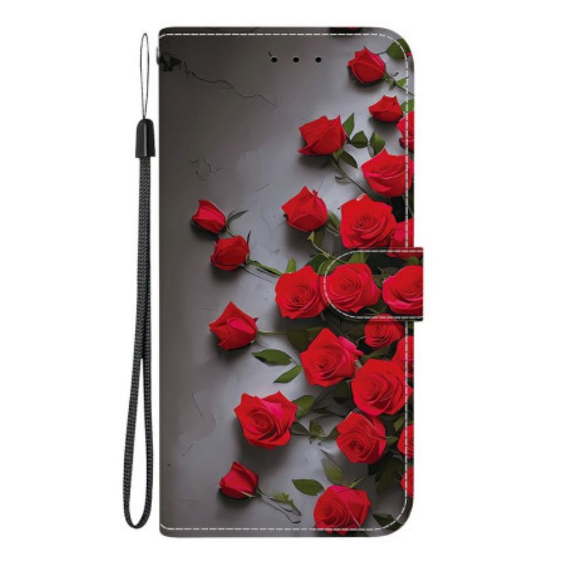 Lederhüllen Xiaomi Redmi Note 15 Pro Plus 5g Handyhülle Rote Rosen