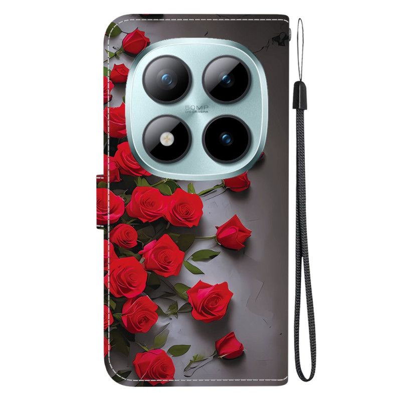 Lederhüllen Xiaomi Redmi Note 15 Pro Plus 5g Handyhülle Rote Rosen