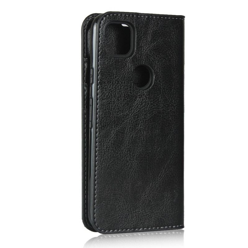 Flip Case Google Pixel 4a Rot Echtes Leder