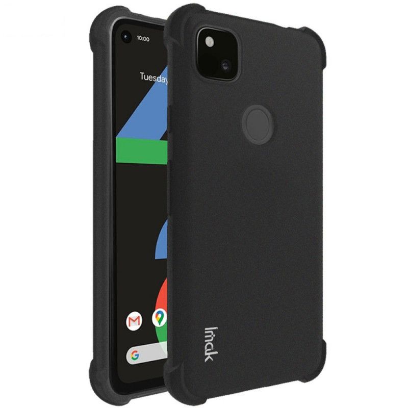 Hülle Google Pixel 4a Schwarz Handyhülle Flexibles Silikon Mit Imak-Siebfolie