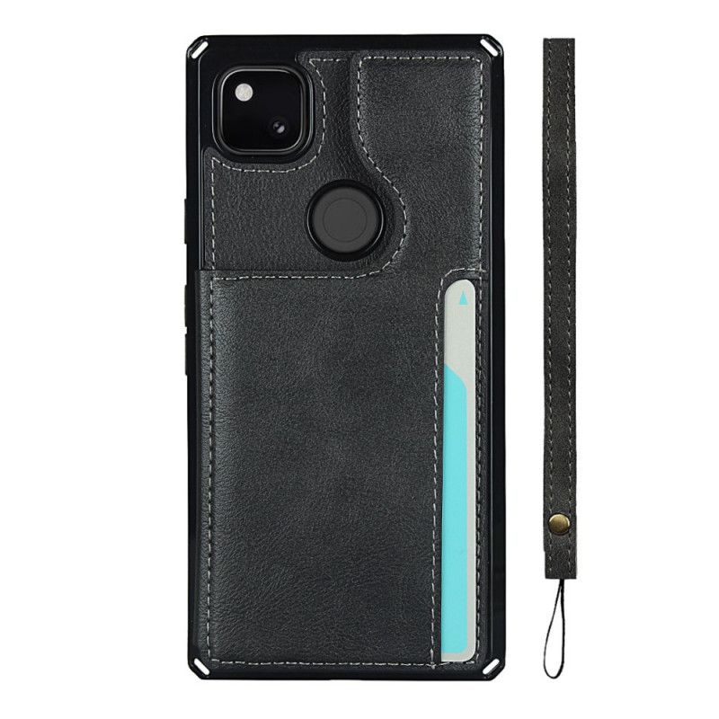 Hülle Google Pixel 4a Schwarz Kartenhalterhalter Und Lanyard