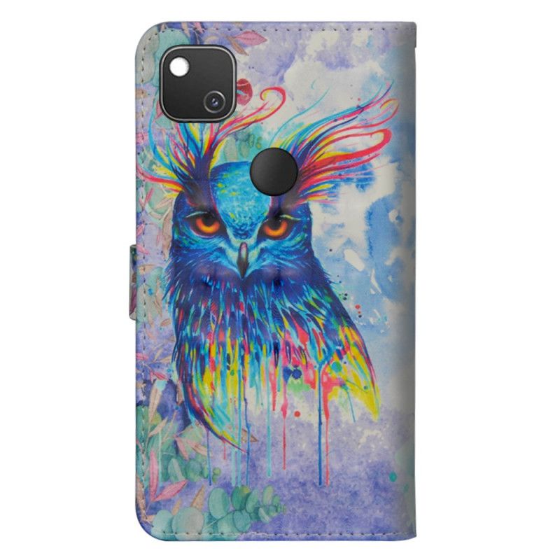 Lederhüllen Für Google Pixel 4a Aquarellvogel