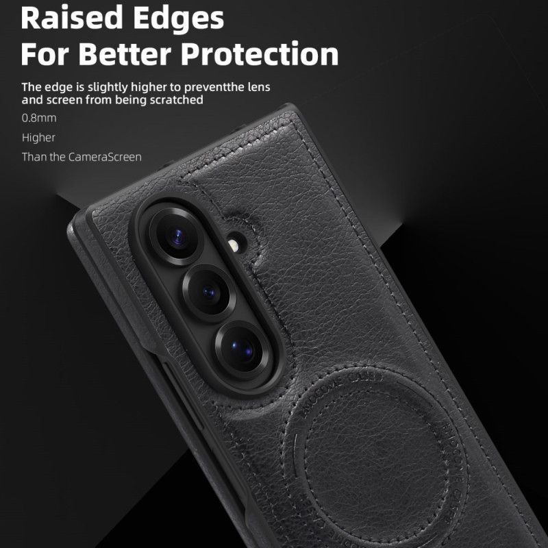 Hülle Für Samsung Galaxy Z Fold 7 Magsafe Leder-look Und Ständer