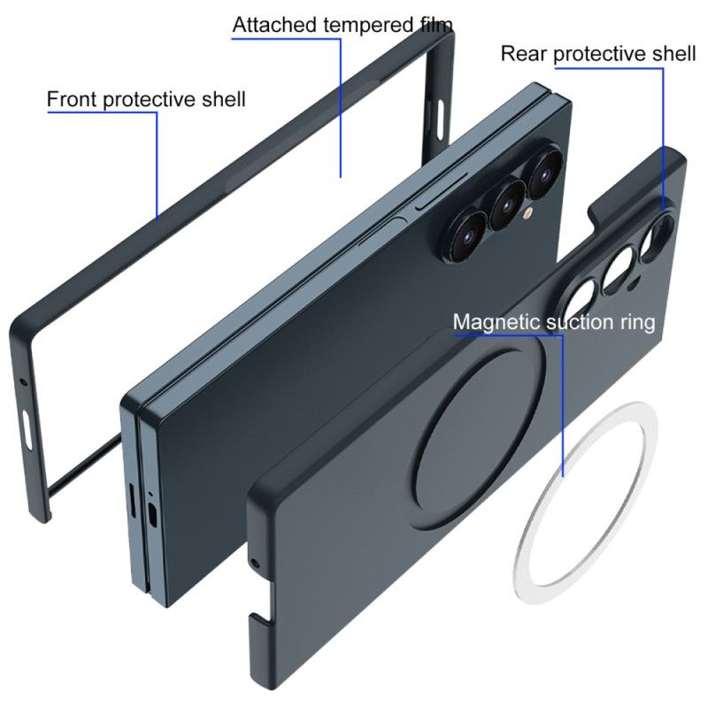 Hülle Samsung Galaxy Z Fold 7 Handyhülle Magnetisch Mit Displayschutzfolie Aus Gehärtetem Glas
