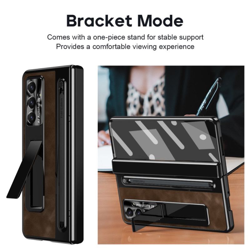 Hülle Samsung Galaxy Z Fold 7 Handyhülle Ständer Und Stifthalter In Lederoptik