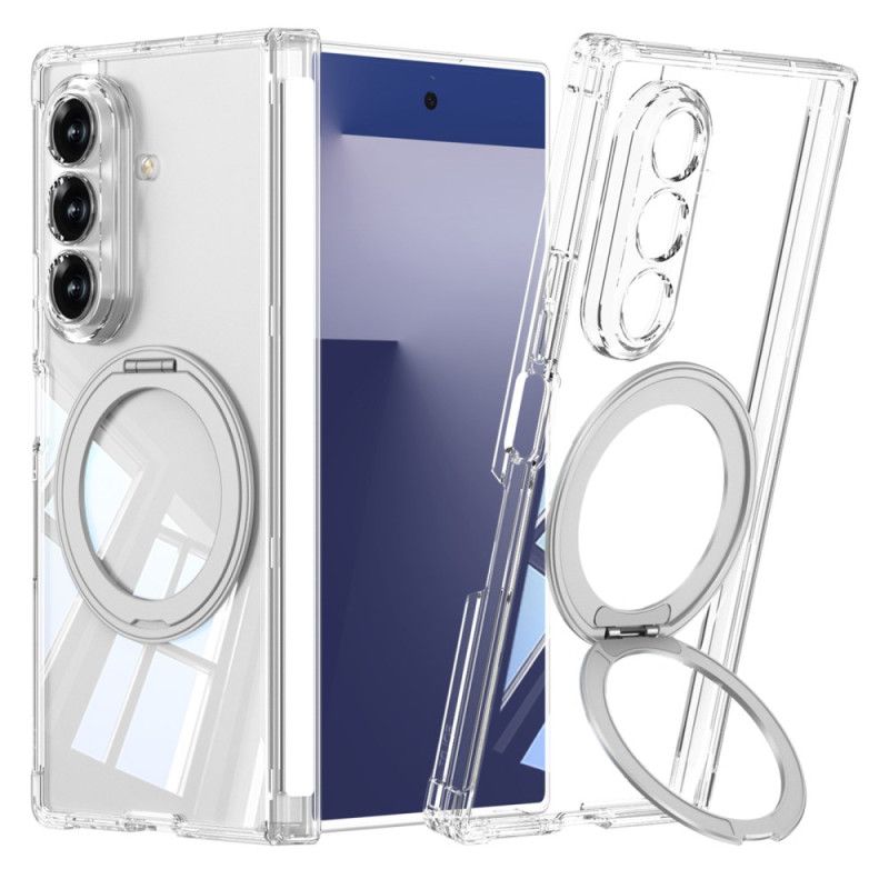 Hülle Samsung Galaxy Z Fold 7 Handyhülle Transparentes Magnetisches Scharnier Mit Ständer