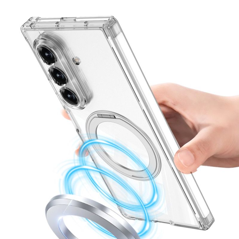 Hülle Samsung Galaxy Z Fold 7 Handyhülle Transparentes Magnetisches Scharnier Mit Ständer
