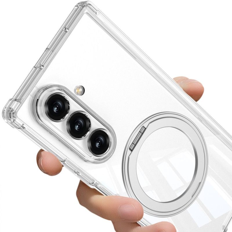 Hülle Samsung Galaxy Z Fold 7 Handyhülle Transparentes Magnetisches Scharnier Mit Ständer