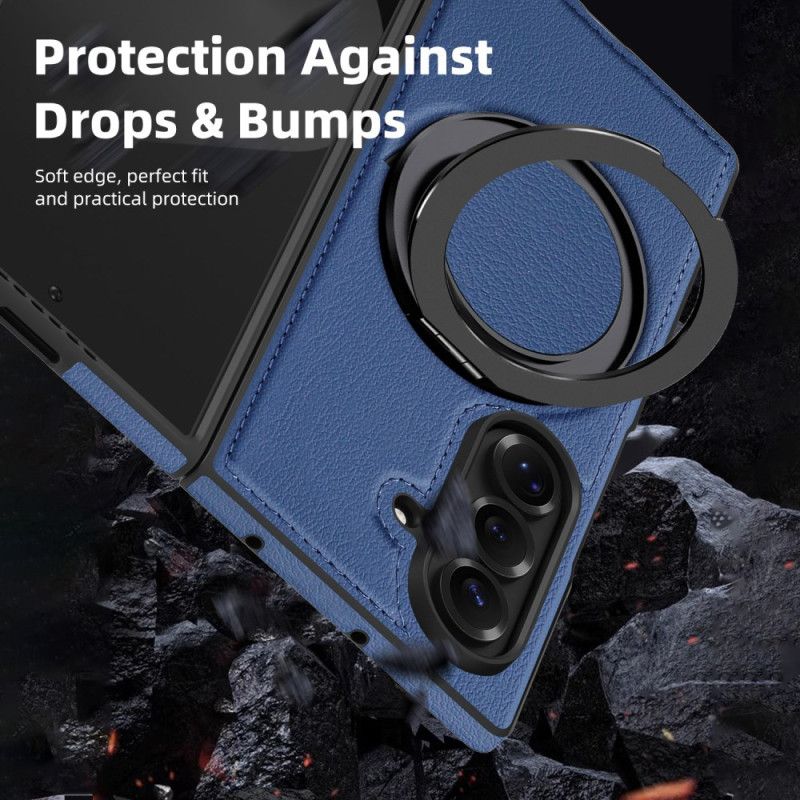 Hülle Samsung Galaxy Z Fold 7 Magsafe-kompatibler Leder-look Mit Drehbarem Ringhalter