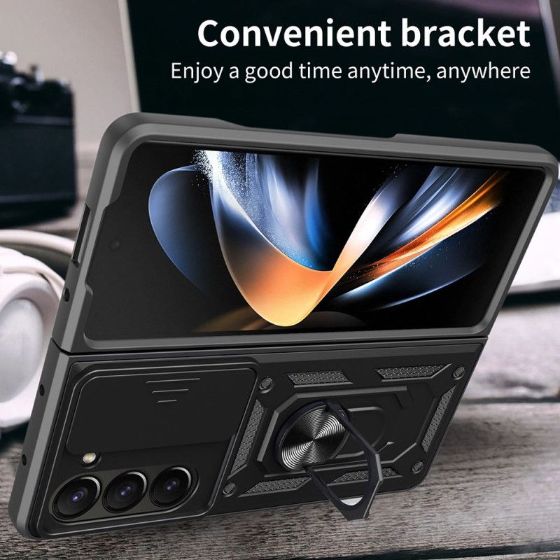 Hülle Samsung Galaxy Z Fold 7 Ringhalter Und Verschiebbare Kameraabdeckung