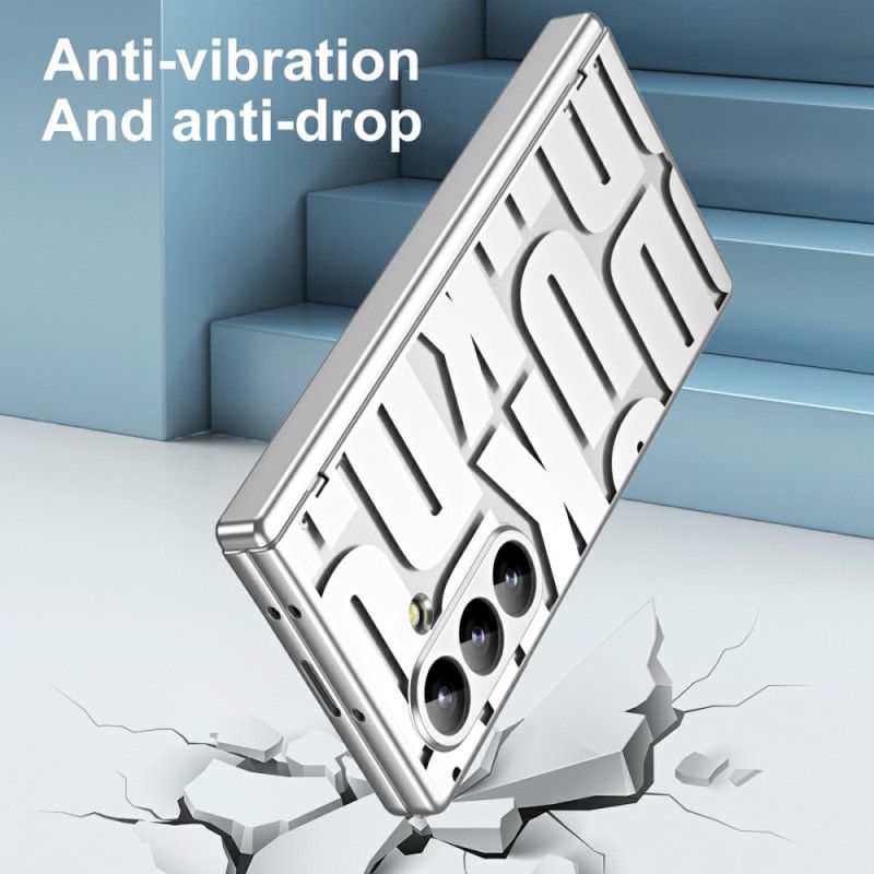 Hülle Samsung Galaxy Z Fold 7 Schriftzug-design Mit Displayschutzfolie Aus Gehärtetem Glas