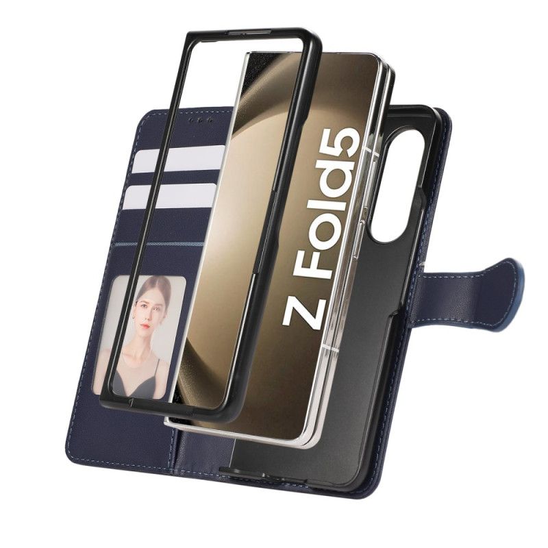 Lederhüllen Samsung Galaxy Z Fold 7 Geprägtes Muster Mit Trageriemen