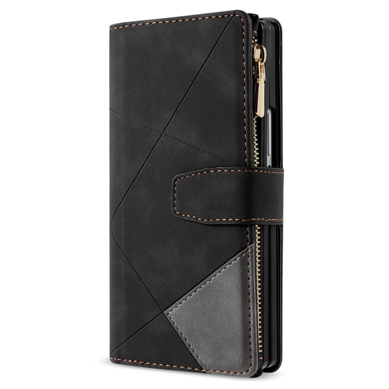 Lederhüllen Samsung Galaxy Z Fold 7 Zweifarbige Brieftasche