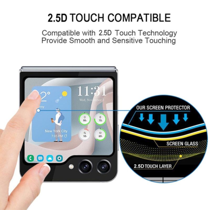 Displayschutzfolie Aus Gehärtetem Glas Für Samsung Galaxy Z Flip 7 Fe / Z Flip 6. Mit Schwarzem Rand