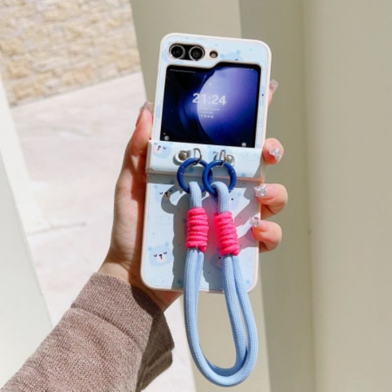 Hülle Für Samsung Galaxy Z Flip 7 Fe Bärenmotiv Und Handschlaufe