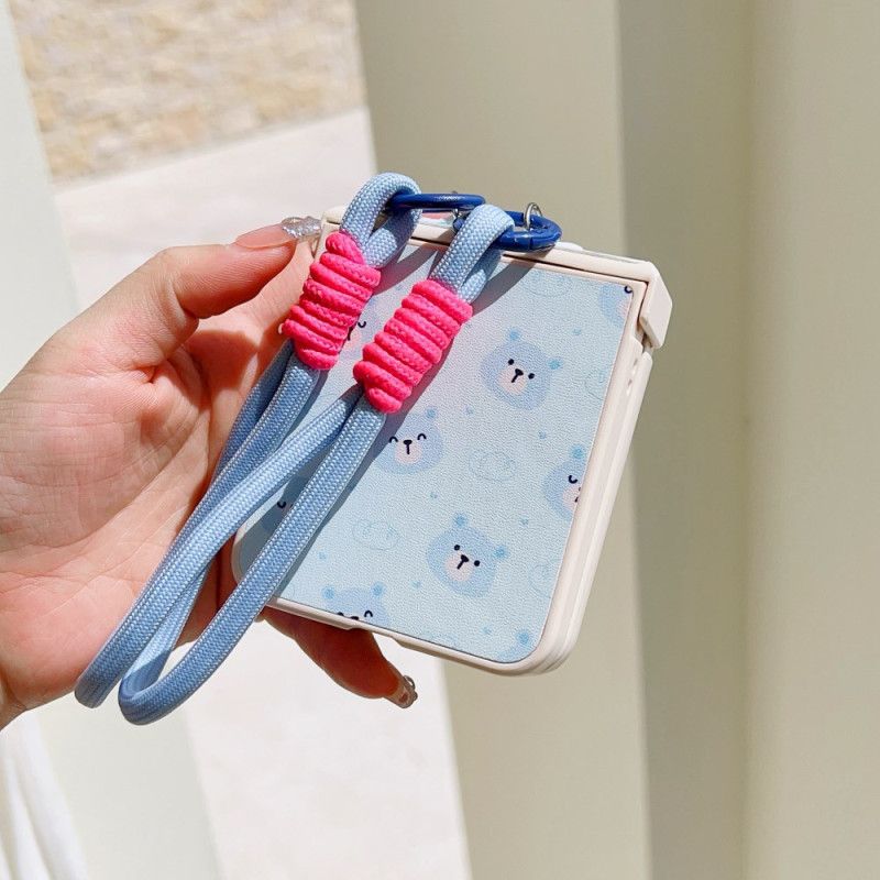 Hülle Für Samsung Galaxy Z Flip 7 Fe Bärenmotiv Und Handschlaufe