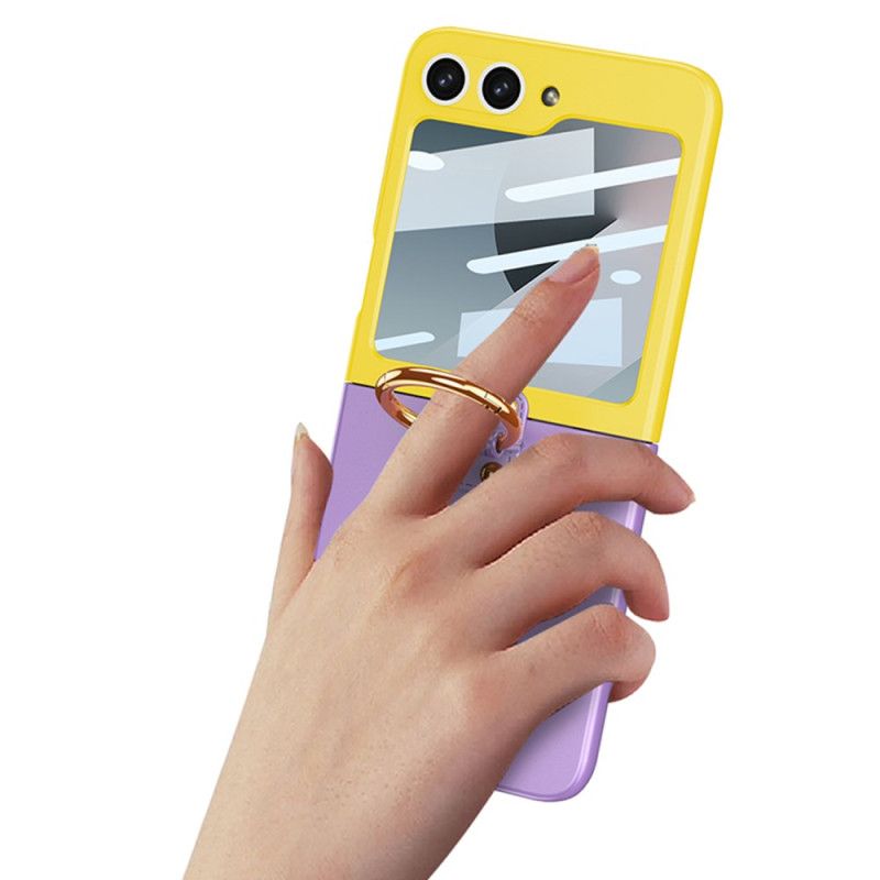 Hülle Für Samsung Galaxy Z Flip 7 Fe Magnetischer Scharnierschutz Und Zweifarbiger Ständer