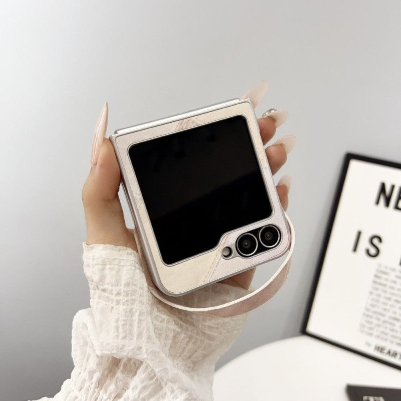 Hülle Für Samsung Galaxy Z Flip 7 Fe Rautenmuster Mit Tragegurt