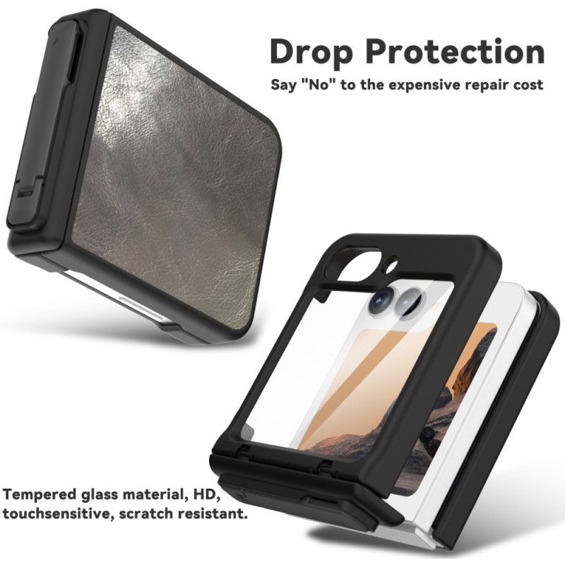 Hülle Für Samsung Galaxy Z Flip 7 Fe Ständer In Vintage-lederoptik