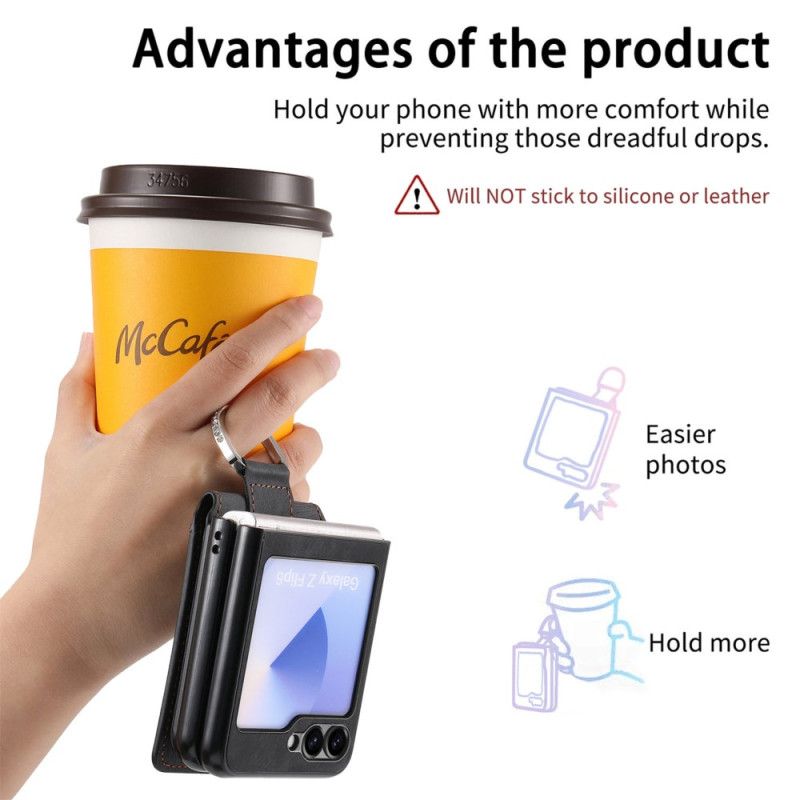 Hülle Für Samsung Galaxy Z Flip 7 Fe Wildleder-effekt Mit Kartenhalter