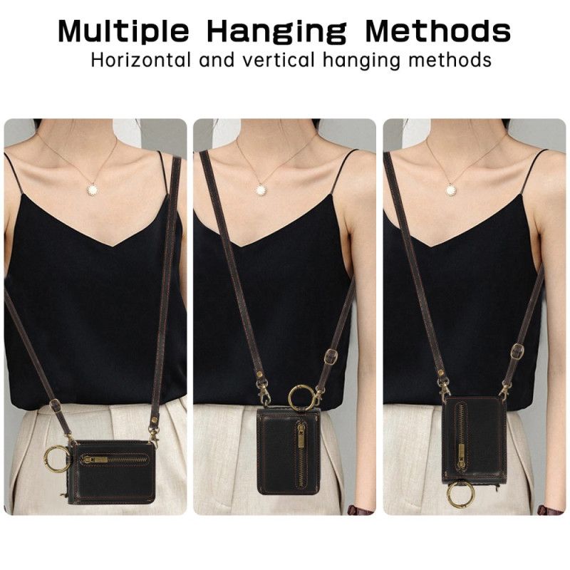 Hülle Samsung Galaxy Z Flip 7 Fe Geldbörse Mit Reißverschluss Und Schultergurt