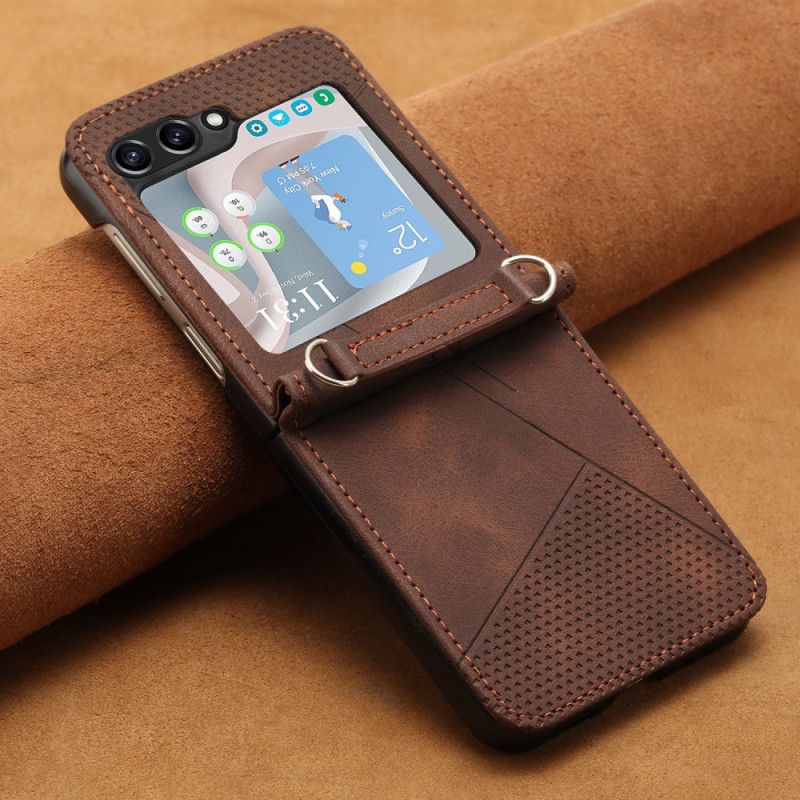 Hülle Samsung Galaxy Z Flip 7 Fe Geometrisch Mit Schultergurt