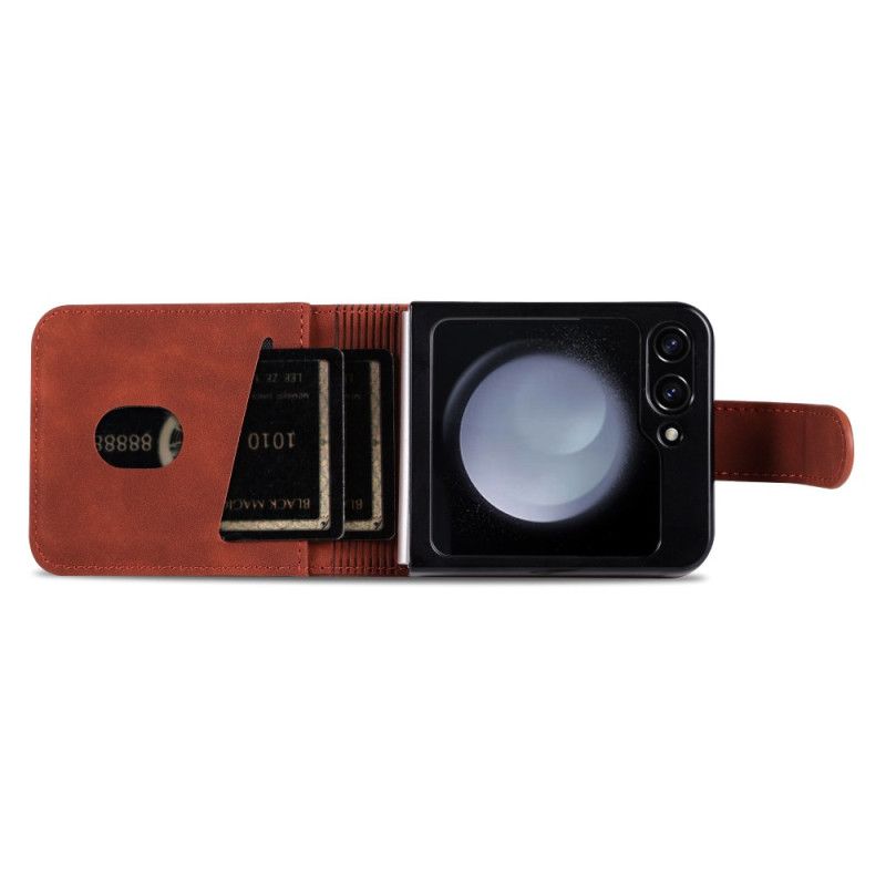 Hülle Samsung Galaxy Z Flip 7 Fe Handyhülle Azns Kartenetui Aus Kunstleder