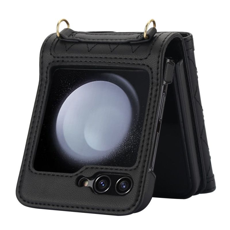 Hülle Samsung Galaxy Z Flip 7 Fe Handyhülle Kartenhalter Mit Schultergurt Und Lanyard