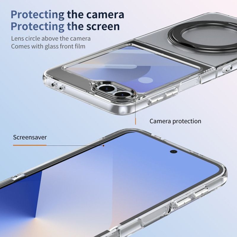 Hülle Samsung Galaxy Z Flip 7 Fe Handyhülle Magnetischer Ständer Und Hd-displayschutzfolie