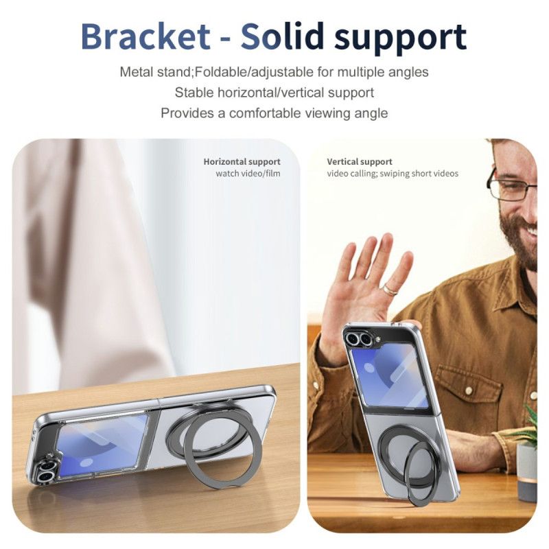 Hülle Samsung Galaxy Z Flip 7 Fe Handyhülle Magnetischer Ständer Und Hd-displayschutzfolie