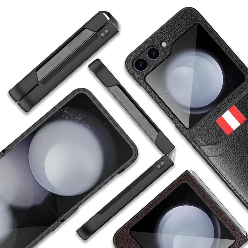 Hülle Samsung Galaxy Z Flip 7 Fe Kartenetui Mit Litschi-textur