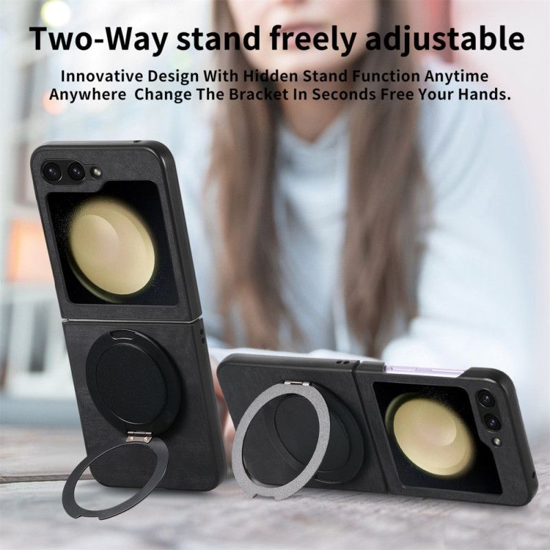 Hülle Samsung Galaxy Z Flip 7 Fe Wildlederoptik Mit Drehbarem Ständer