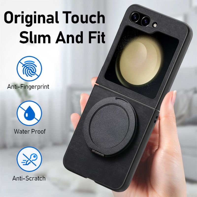 Hülle Samsung Galaxy Z Flip 7 Fe Wildlederoptik Mit Drehbarem Ständer