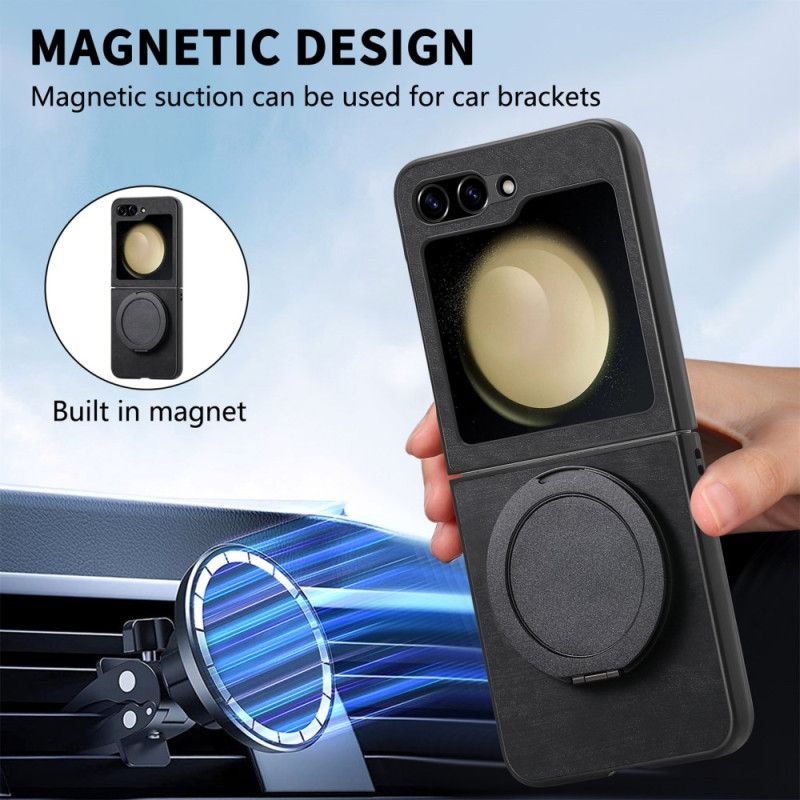 Hülle Samsung Galaxy Z Flip 7 Fe Wildlederoptik Mit Drehbarem Ständer