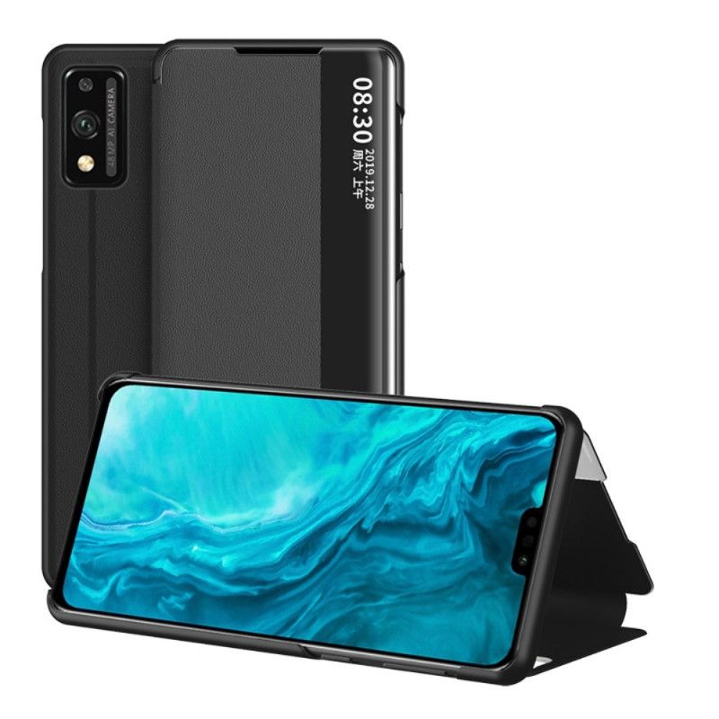 Cover Anzeigen Honor 9X Lite Schwarz Kunstleder Textur