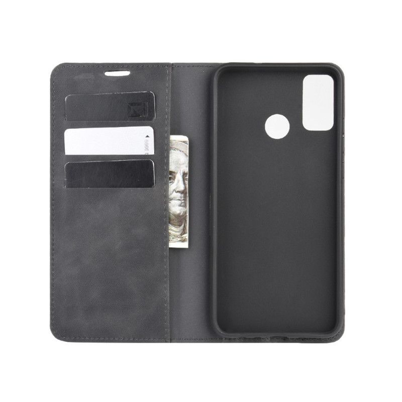 Flip Case Honor 9X Lite Schwarz Seidenweichledereffekt