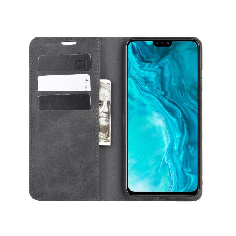 Flip Case Honor 9X Lite Schwarz Seidenweichledereffekt