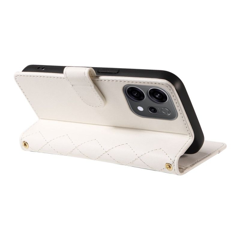 Lederhüllen Oppo Reno 14f 5g Gesteppt Mit Riemen Und Schulterriemen