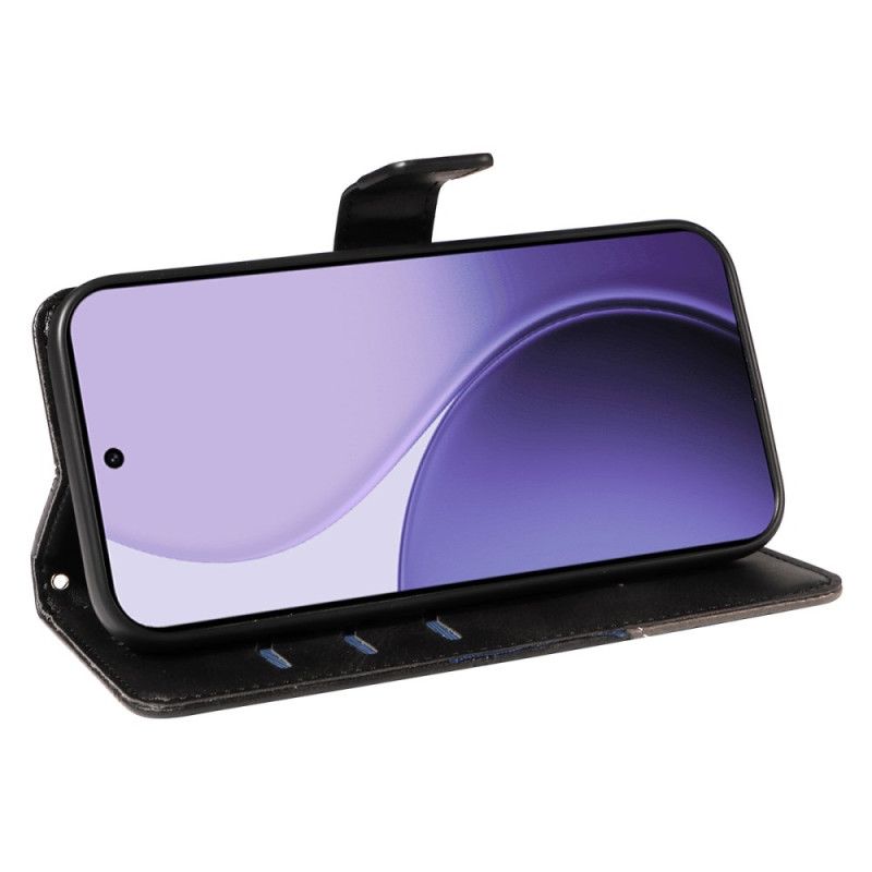 Lederhüllen Oppo Reno 14f 5g Handyhülle Zweifarbige Linien