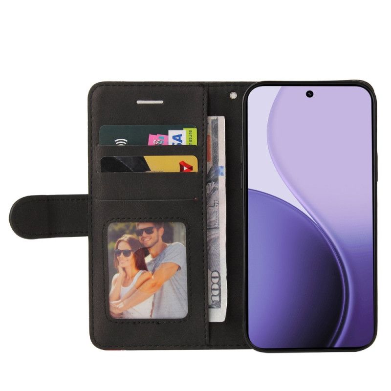 Lederhüllen Oppo Reno 14f 5g Zweifarbige Wellenlinie