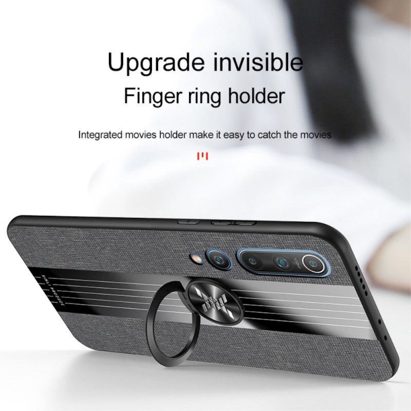 Hülle Xiaomi Mi 10 / 10 Pro Schwarz Handyhülle Hybrid- Und Jeansstruktur Mit Stützring