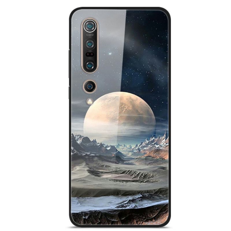 Hülle Xiaomi Mi 10 / 10 Pro Weltraummond Gehärtetes Glas