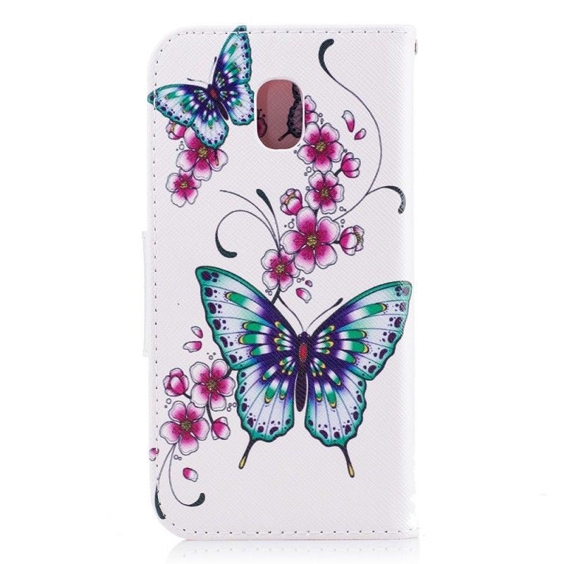 Lederhüllen Für Samsung Galaxy J3 2017 Wundervolle Schmetterlinge